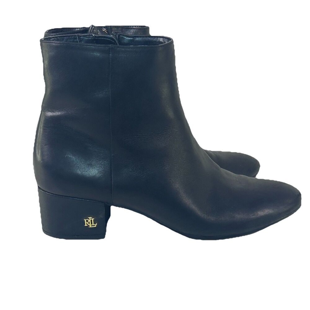 Lauren‎ Ralph Lauren Welford II, Women’s Black Leather ankle Booties 7.5B